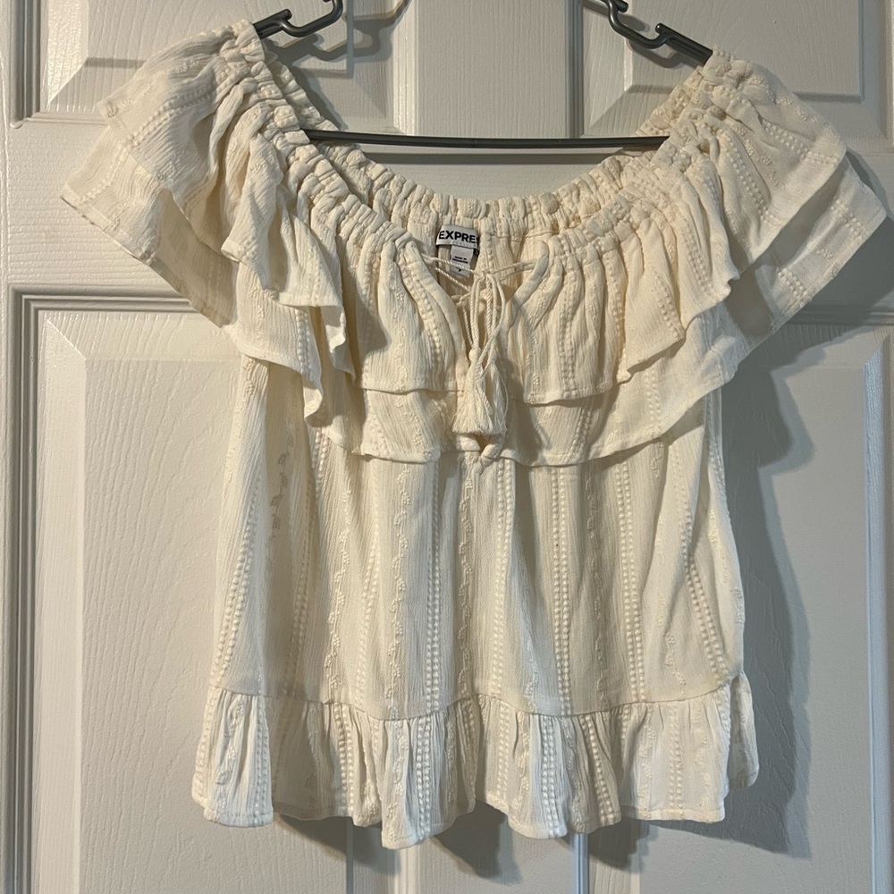 Express Ivory Textured Top